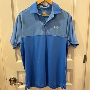 Under Armour Men's Blue Polo Golf Shirt Size M